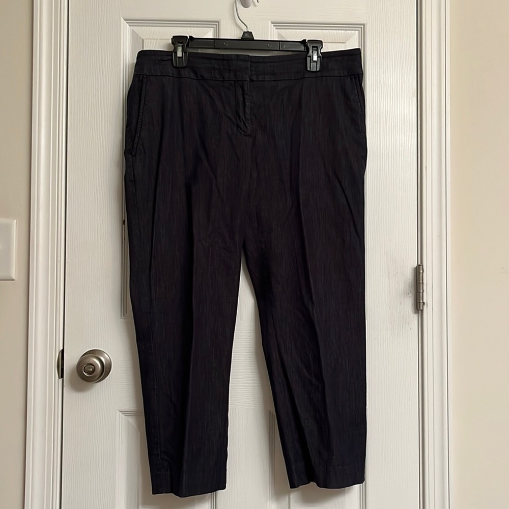 Ann Taylor LOFT Gray Marisa Skinny Ankle Cotton-blend Trousers Size 12